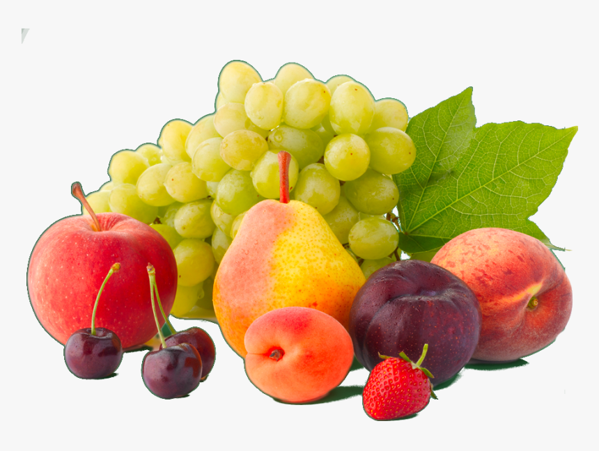 Apple Pear Grapes Peach Plum, HD Png Download