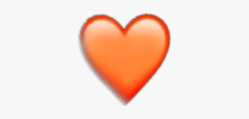 #orange #heart #emoji #iphone #sticker #random #remixit - Heart, HD Png Download