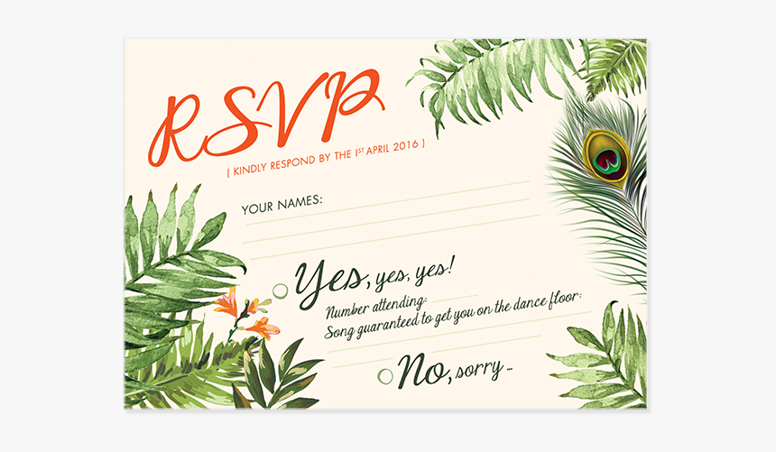 Rsvp Jungle Pepperandjoy Uk - Rsvp Card Jungle, HD Png Download