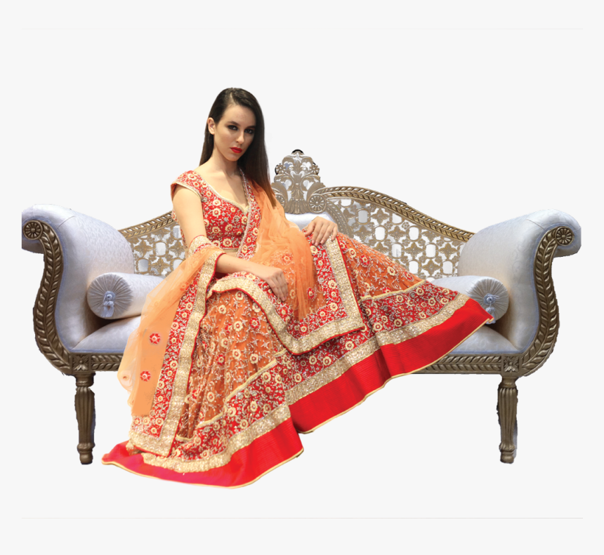Red Orange Lehenga - Photo Shoot, HD Png Download