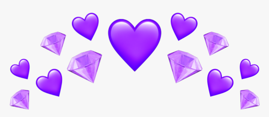 #emoji #crown #corona #heart #violet #violeta #purpura - Purple Heart Crown Edit, HD Png Download