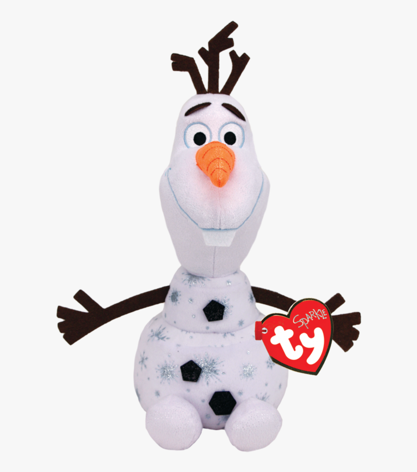 Frozen 2 Olaf Snowman Medium Sparkle Beanie Babies - Ty Olaf, HD Png Download
