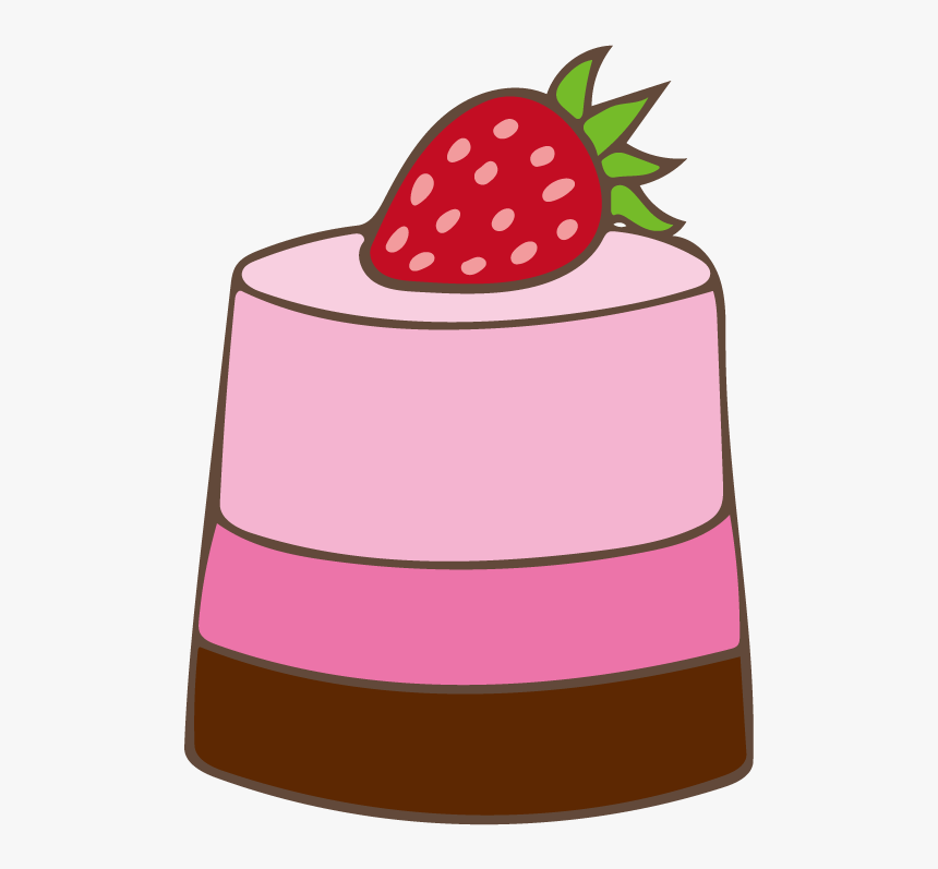 Clip Free Stock Desserts Clipart Mousse Cake - Strawberry Cake Cartoon Free, HD Png Download