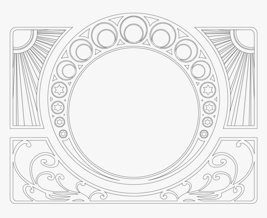 Nouveau Border By Mangaka Art Nouveau Circle Border, HD Png Download