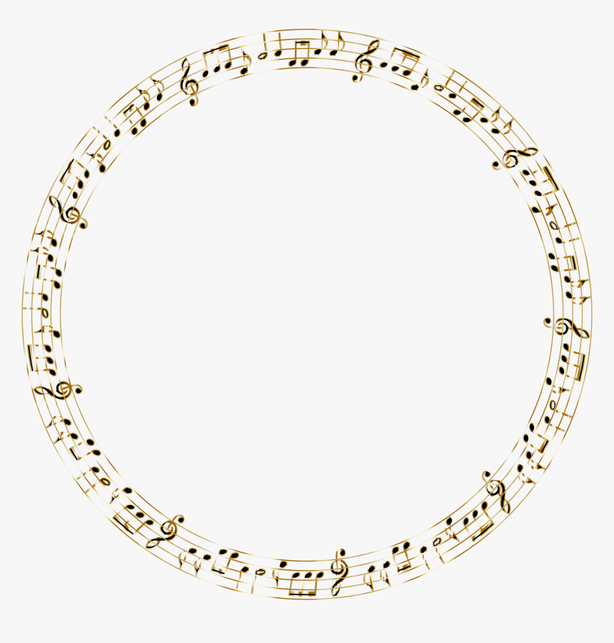 No -clipart Golden Musical No - Circle Of Music Notes, HD Png Download