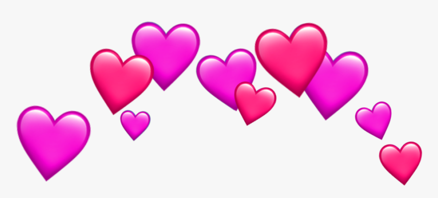 #pink #heart #tumblr #hearts #sticker #emojis #iphoneemoji - Transparent Heart Crown Png, Png Download