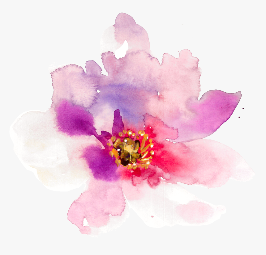 Floral Design Watercolor Painting - Spring Flower Watercolor Png, Transparent Png