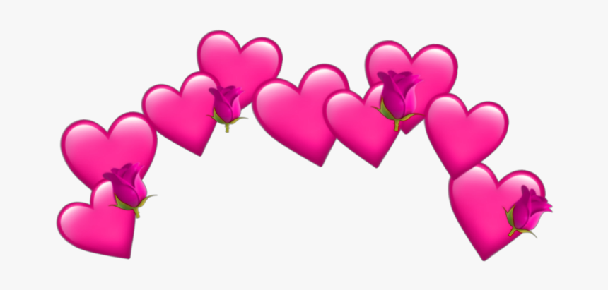 #pink #hearts #hearts #pinkhearts #pinkheart #emoji - Heart Emoji On Head, HD Png Download