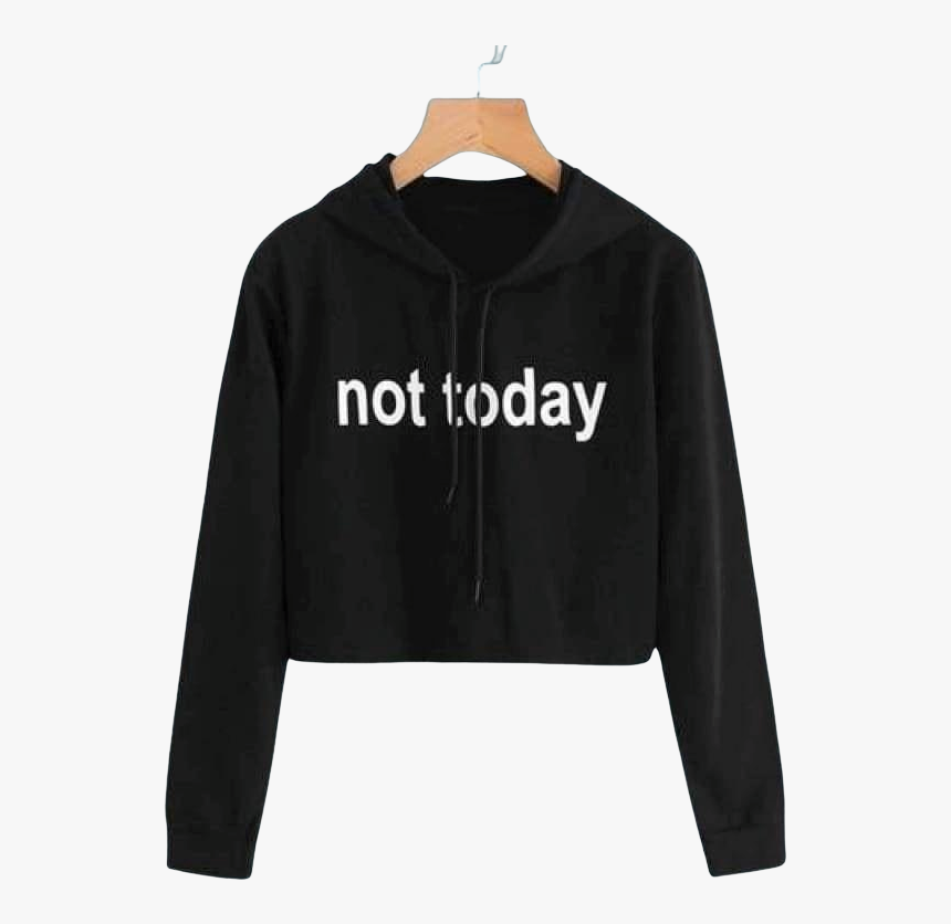 Sweatyrocks Black Sweatshirts Slogan Print Crop Hoodie - Bts Crop Top, HD Png Download