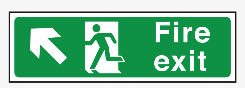 Fire Exit Sign Up Left 
 Title - Fire Exit Left Arrow, HD Png Download