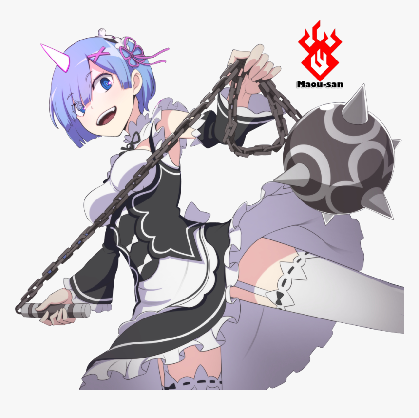 Zero Rem Oni - Re Zero Rem Flail, HD Png Download