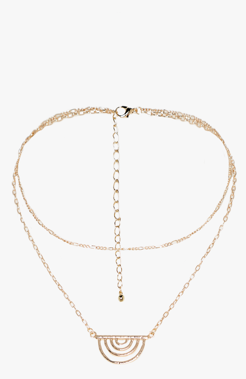 Double Chain Necklace In Colour Gold Earth - Chain, HD Png Download
