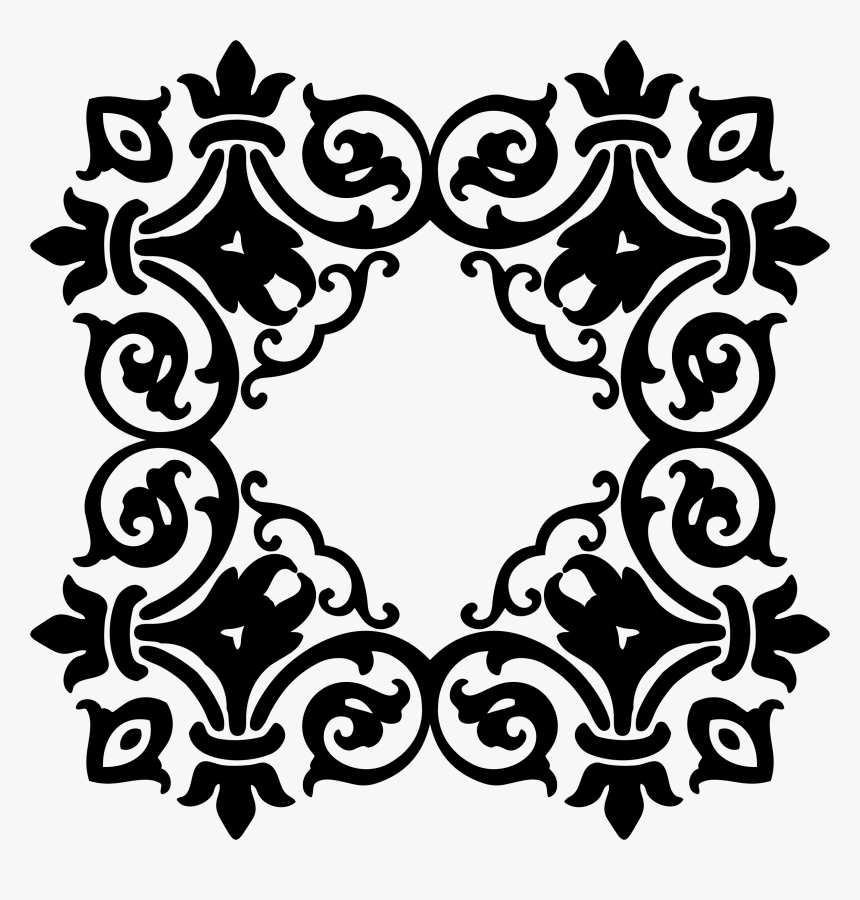 Visual Arts,flower,leaf - Damask Stencil Patterns, HD Png Download