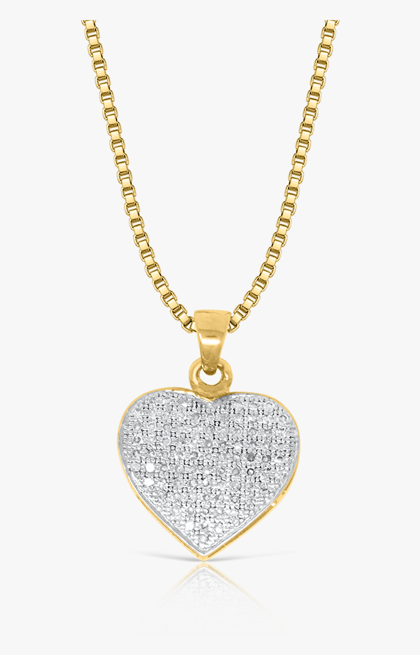 10k Yellow Gold Love Heart Pendant - Silver Pendant Png, Transparent Png