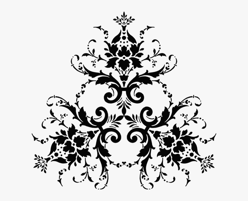 Silhouette Computer Icons Flower Clip Art - Purple On White Damask, HD Png Download