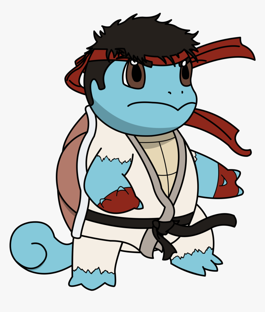 I Drew A Squirtle Ryu - Cartoon, HD Png Download