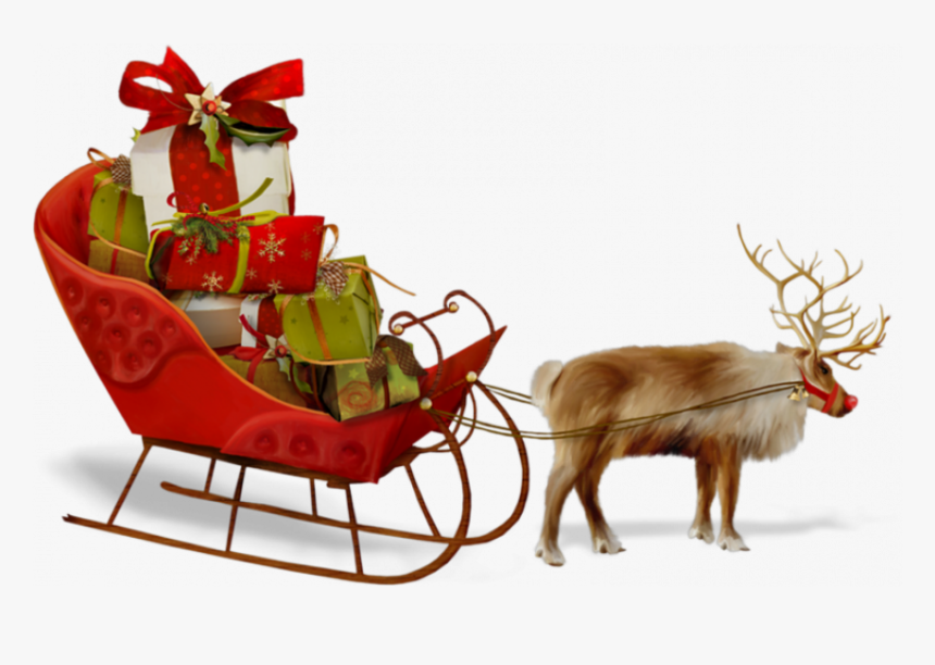 Santa Sleigh Png - Christmas Sleigh Transparent Background, Png Download