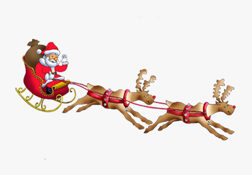 Transparent Png Santa Sleigh Without Background Transparent, Png Download