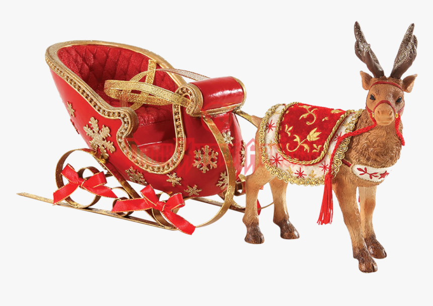 Santa Sleigh Reindeer Png Download - Christmas Chariot Png, Transparent Png