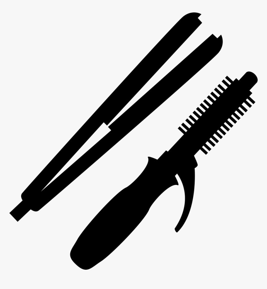 Hair Straighter And Hair Curler - Hair Styling Icon Png, Transparent Png