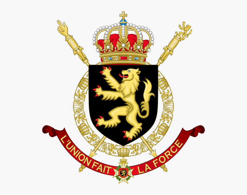 Left Tilted King And Queen Crown Clipart Png Image - Escudo De La Bandera De Belgica, Transparent Png