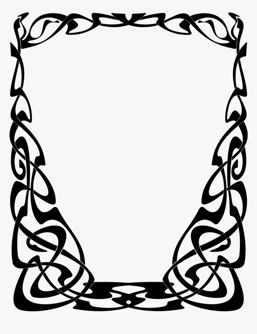 Line Clipart Art Deco - Art Nouveau Vector Free Download, HD Png Download