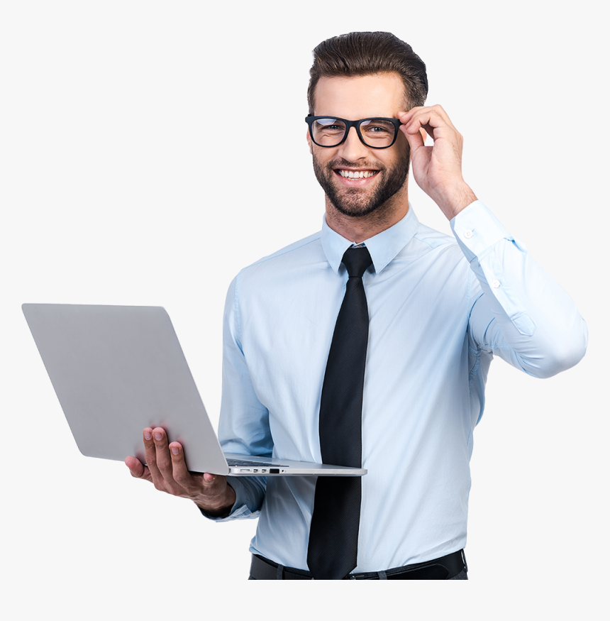 Picture - Businessman With Laptop Png, Transparent Png