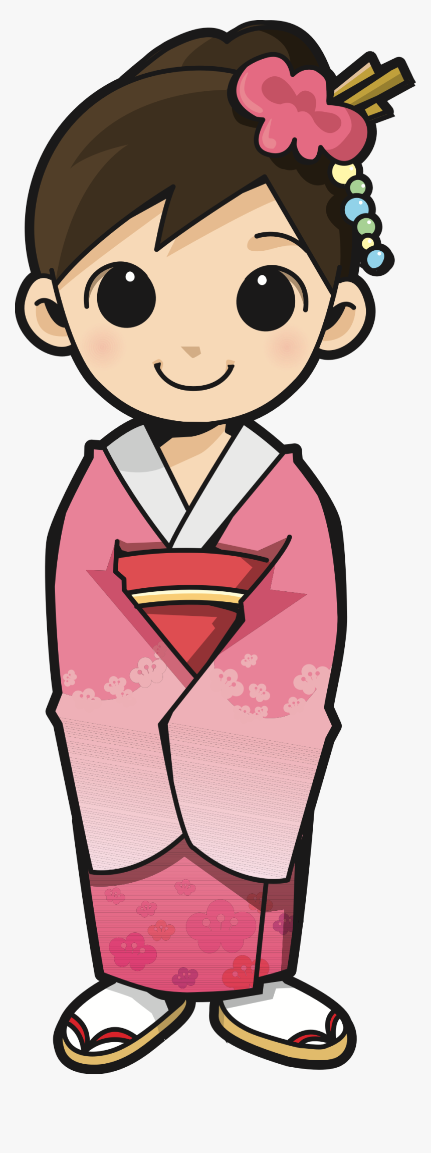 Girl In Kimono Cartoon Png Clipart , Png Download - Girl In Kimono ...