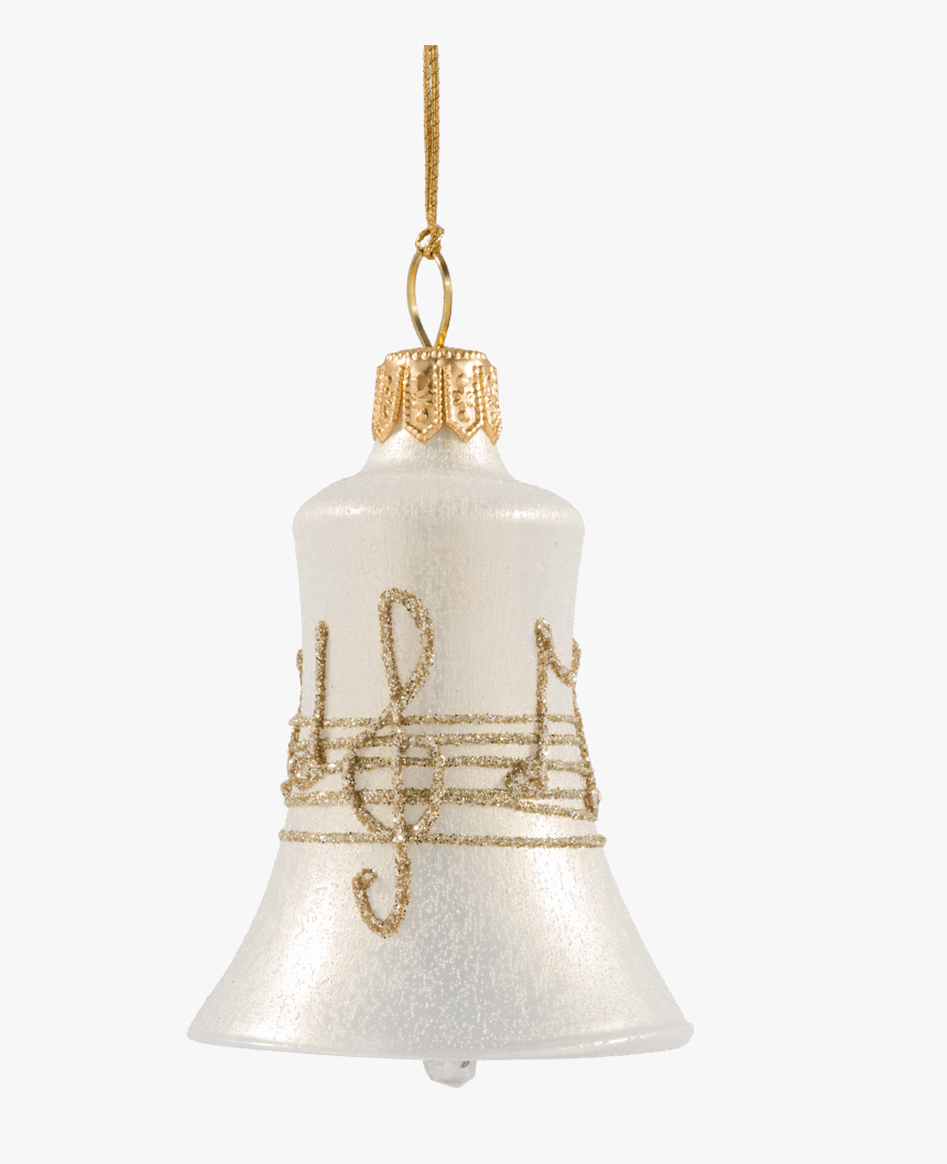 Glass Bell Creme Colored With Musical Notes - Music, HD Png Download