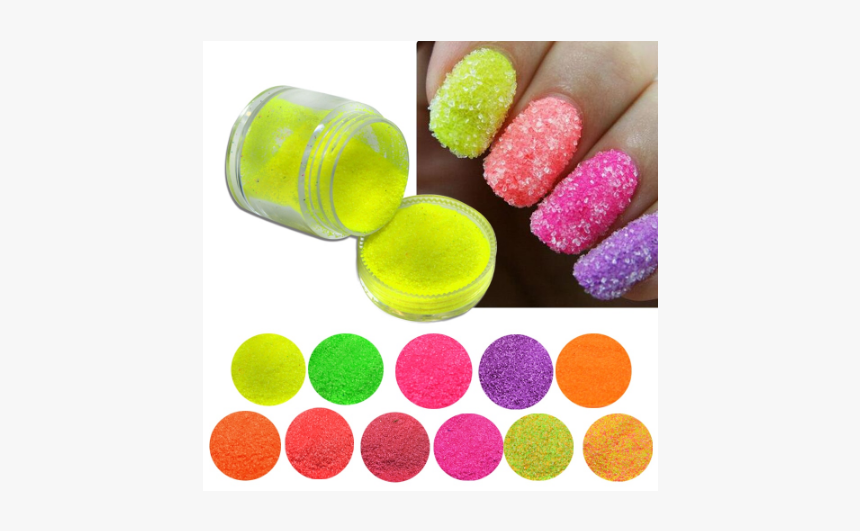Set Polvo Efecto Azúcar - Uñas De Colores Efecto Azúcar, HD Png Download