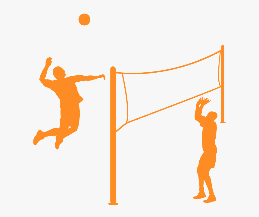 Volleyball Orange Silhouette, HD Png Download