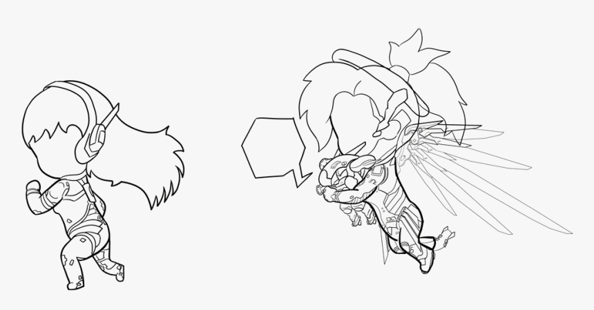 Clipart Royalty Free Library D Va Mercy In - Overwatch Gifs Chibi Mercy, HD Png Download