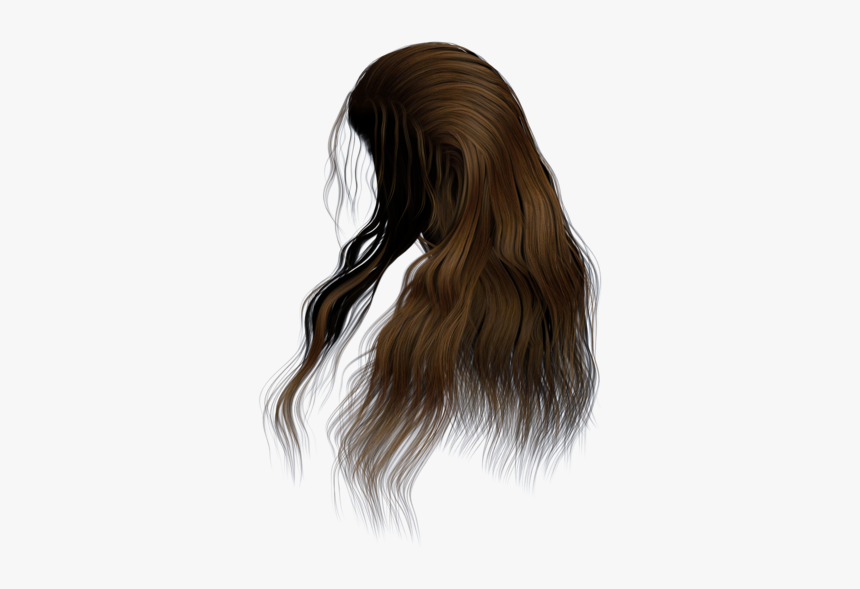 Transparent Hair Brown - Long Hair Side Png, Png Download