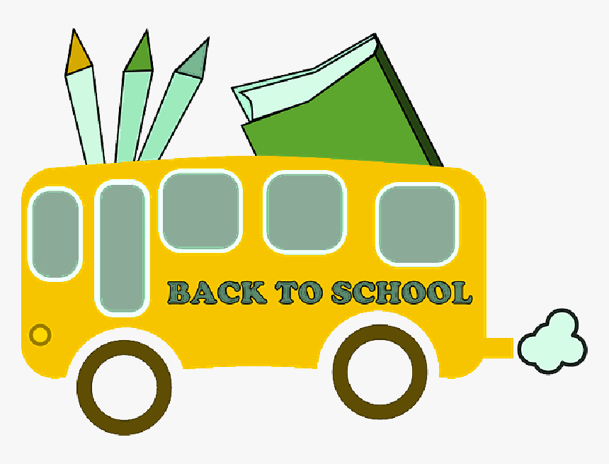 School Back Education Cartoon Bus Border Free - Back To School Retired Teacher, HD Png Download