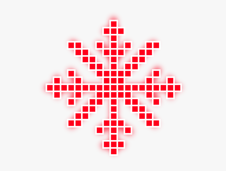 #neon #snow #snowflakes #christmas #snowflake #pixel - Christmas Snowflake Pixel, HD Png Download