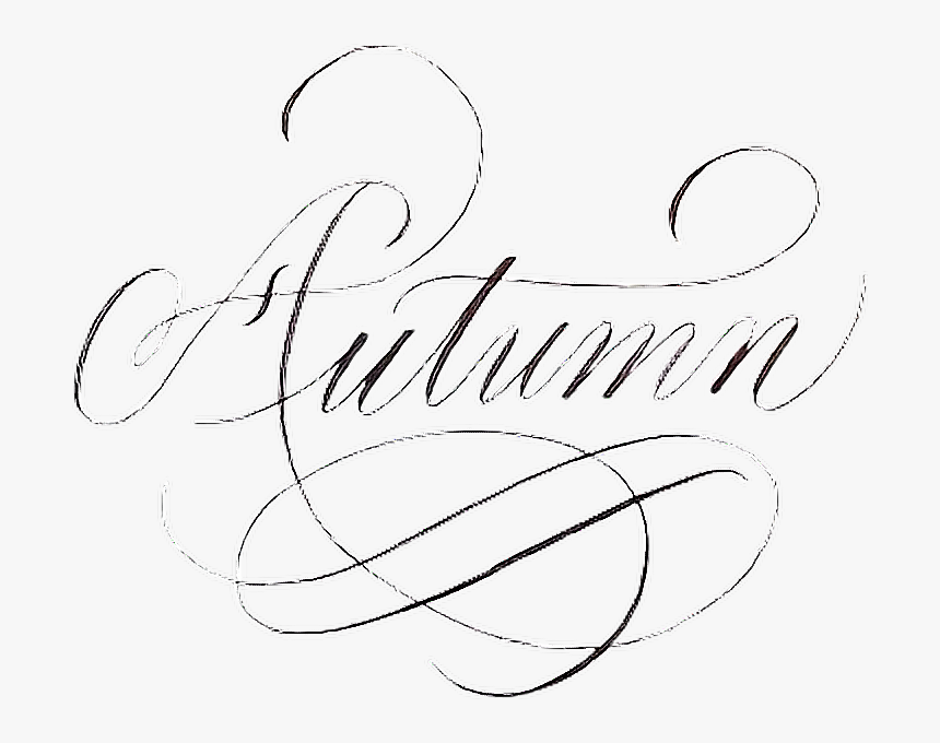 #autumn #calligraphy #fall #remixir #freetoedit - Drawing, HD Png Download