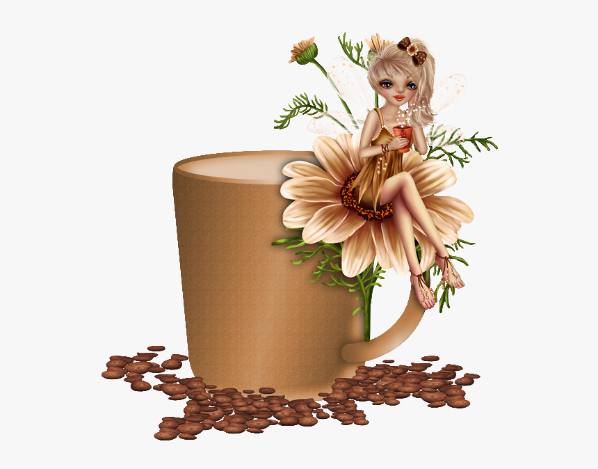 #fairy #cute #brown #flower #flowers #nature #cup #mug - Brown Flower Clip Art, HD Png Download