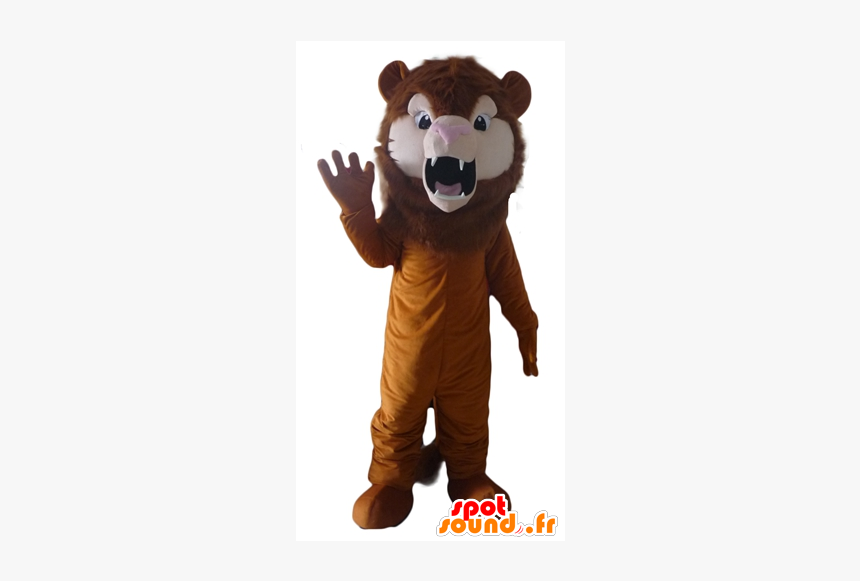 Brown Lion Mascot Roaring Feline - Mascot, HD Png Download