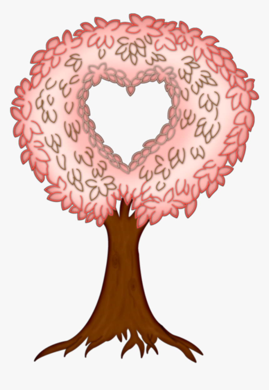 #ftestickers #clipart #tree #heartshaped #cute - Illustration, HD Png Download