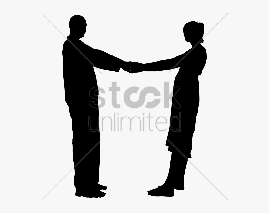 Silhouette Of A Couple Holding Hands Vector Image - Silhouette, HD Png Download