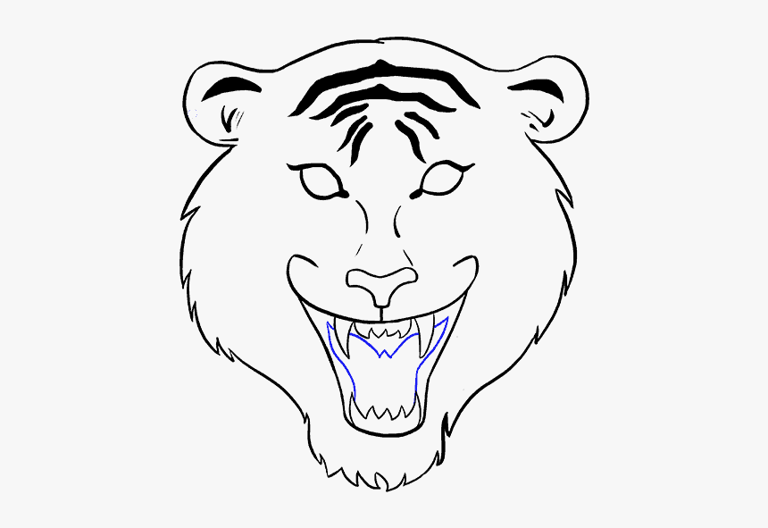 Tiger Face Drawing Easy, HD Png Download