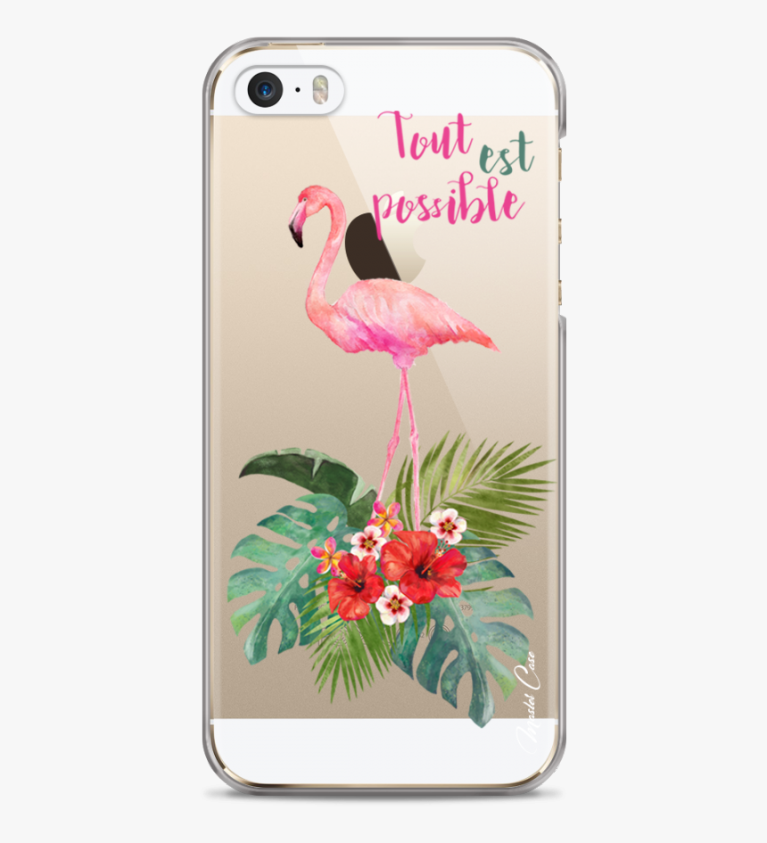 Coque Iphone 5c Tropical Watercolor Flamingo - Coque Iphone Se Tropical, HD Png Download