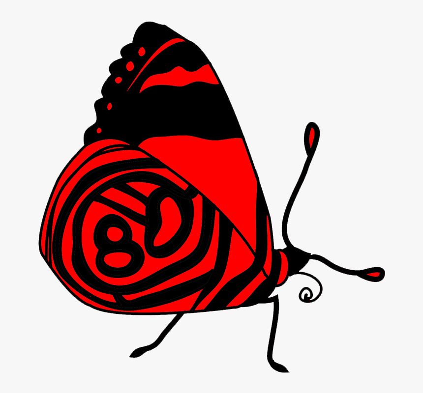 Red Resting Butterfly Image, HD Png Download