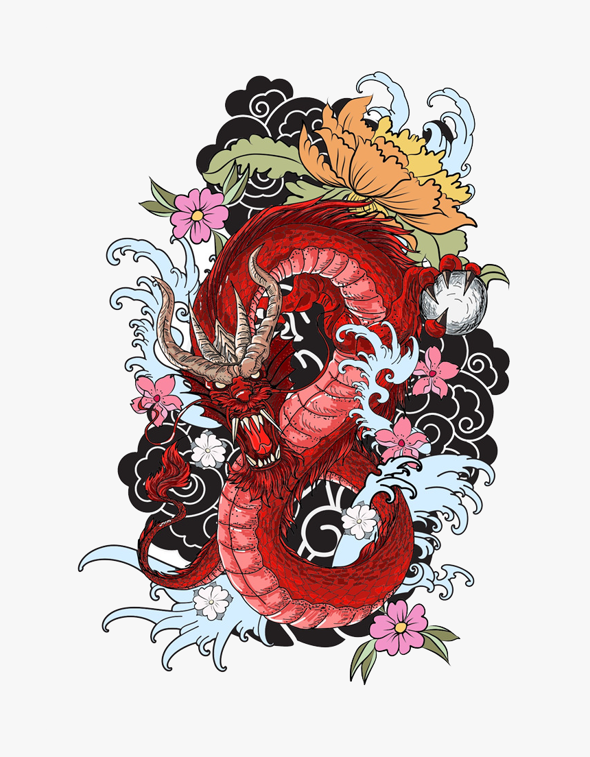 Japanese Dragon Tattoo Png, Transparent Png