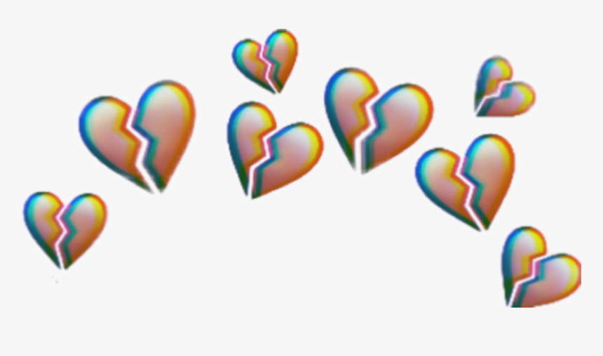 #heart#crown#heartcrown - Blue And Red Heart Emoji, HD Png Download