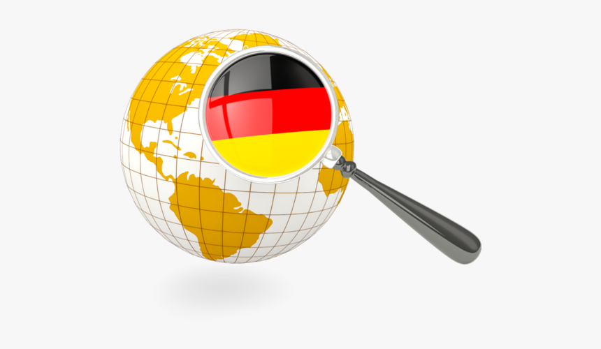 German Flag On Globe, HD Png Download