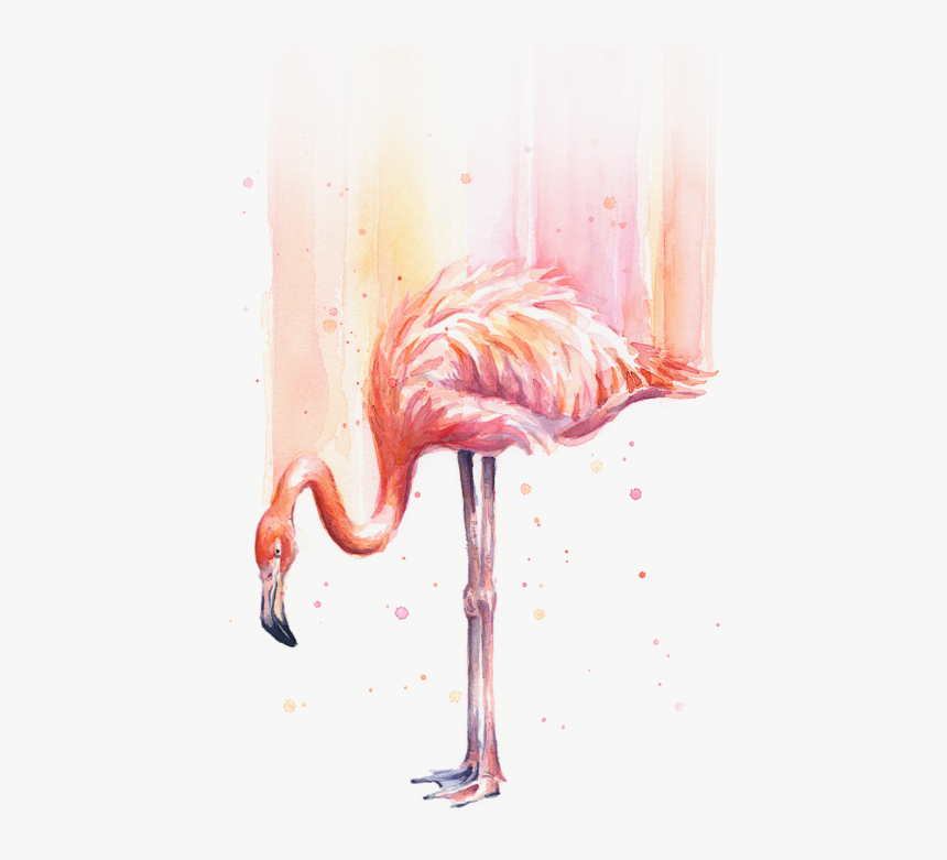 Flamingo Watercolor Painting, HD Png Download