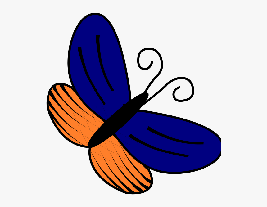 Blue And Orange Butterfly Clipart, Vector Clip Art - Butterfly Clip Art For Kids, HD Png Download