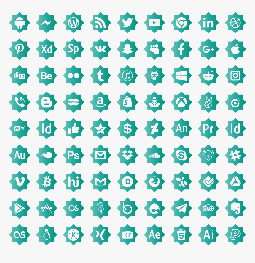 Social Media Icon Png Vector, Transparent Png