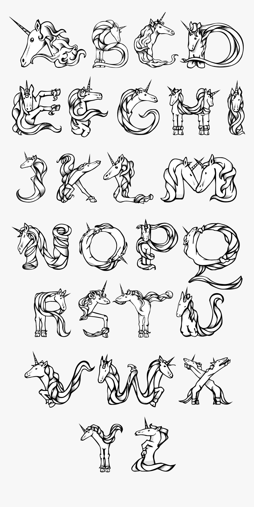 Unicorn Initials, HD Png Download